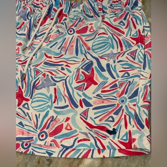 Men’s SOUTHERN MARSH Jubilee lined swim trunks- teal & pink. Size large - Picture 7 of 10